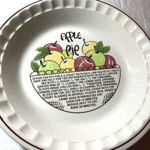 Hankook Pie Plate White Excellent Apple Pie Recipe Fluted Ceramic 10.5 Inch Core
